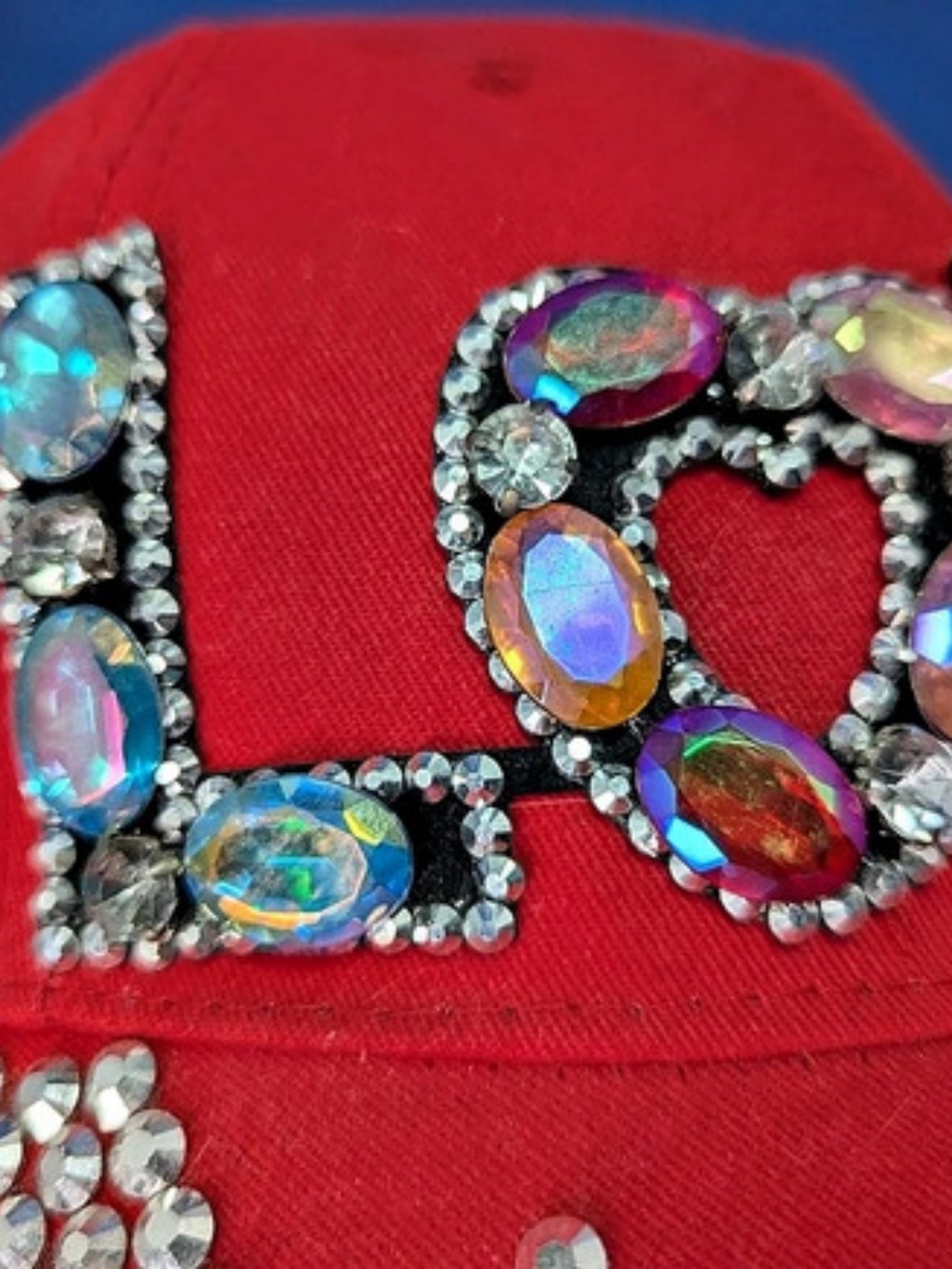 Red Rhinestone Embellished Cap - Picture 2 of 9